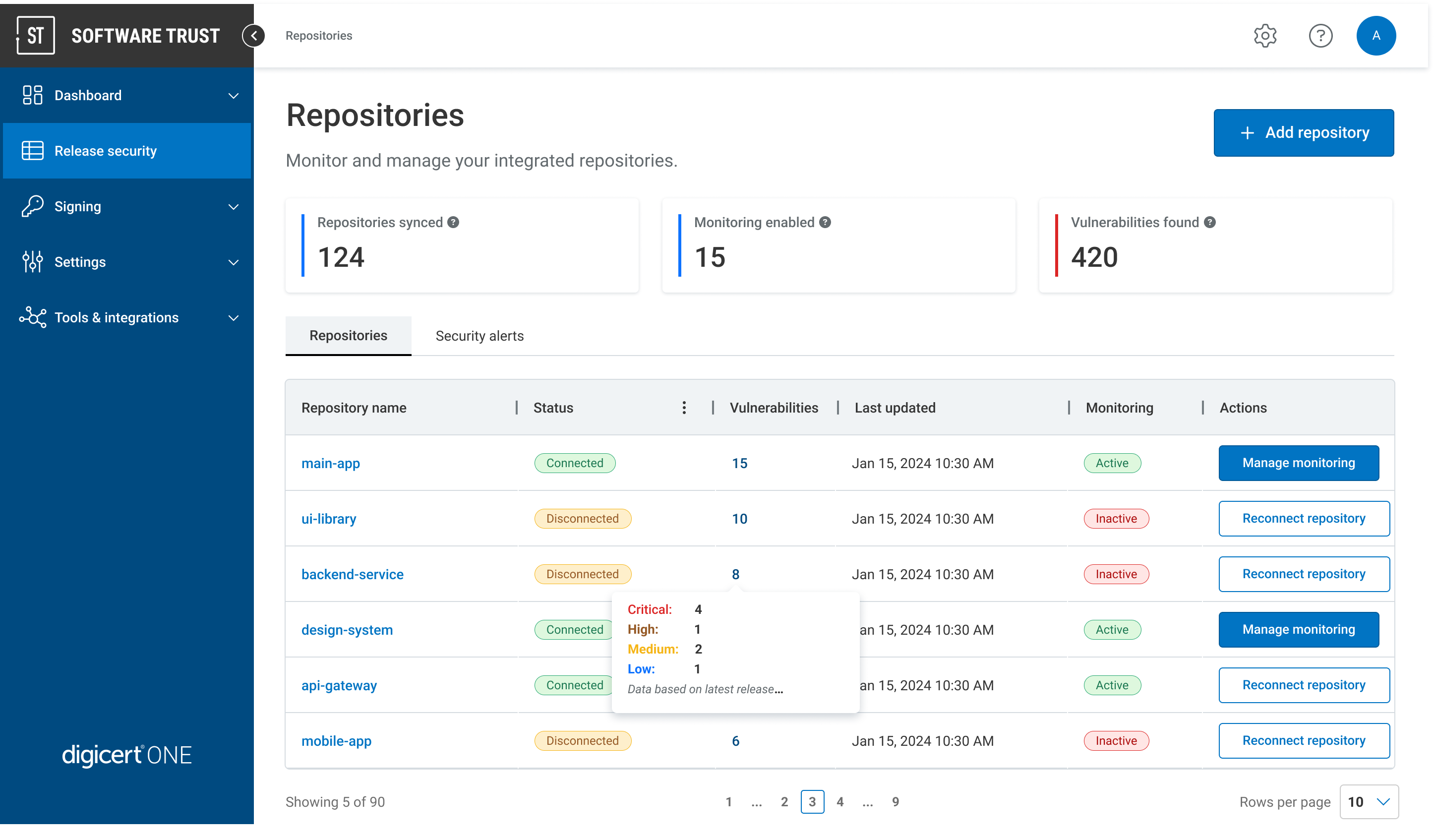 Release Security Repositories Release Security Repositories